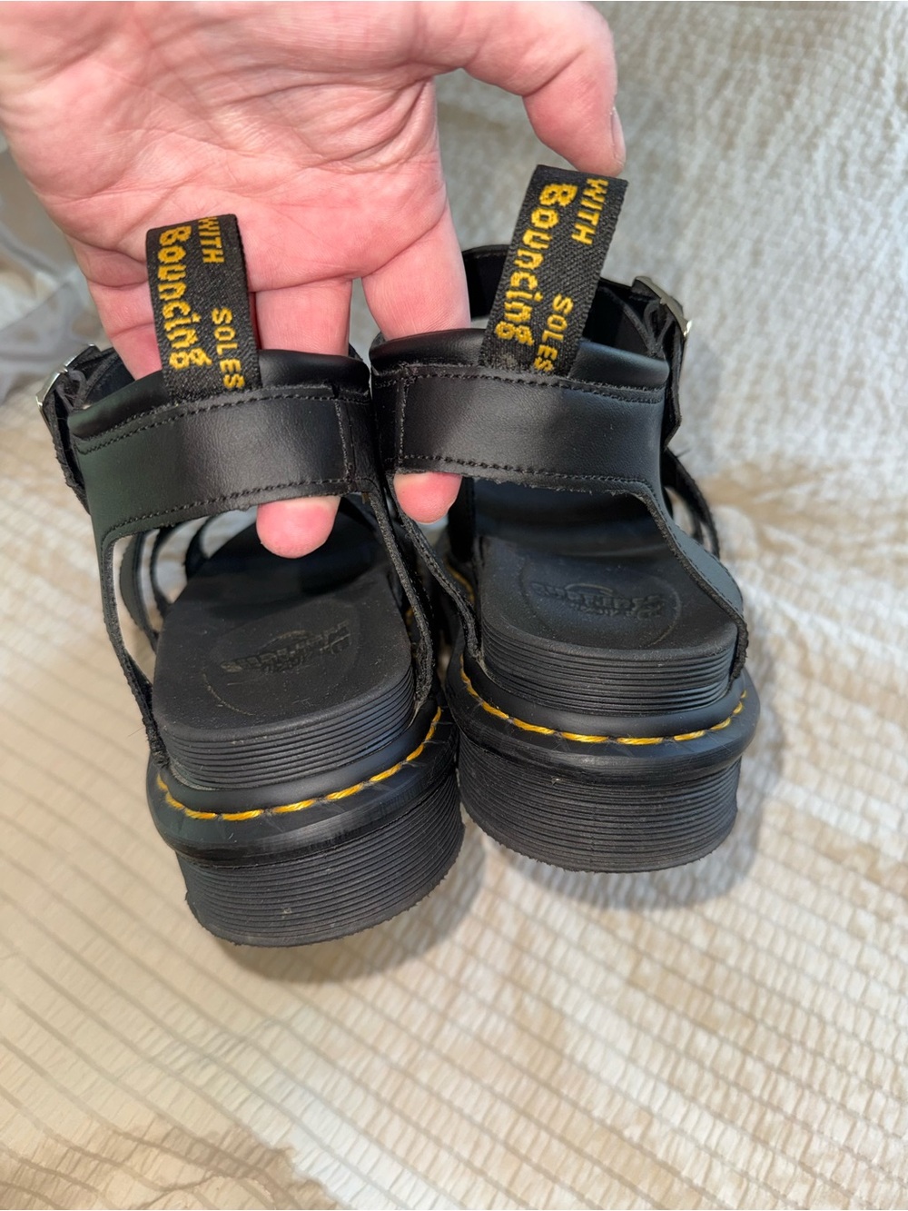 Dr Martens Black Leather Blair Sandals 8 - Picture 4 of 7